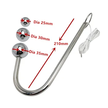 3 size Electro wave physical shock anal hook beads plug ring massager electrical stimulation medical therapy device sex toys 6
