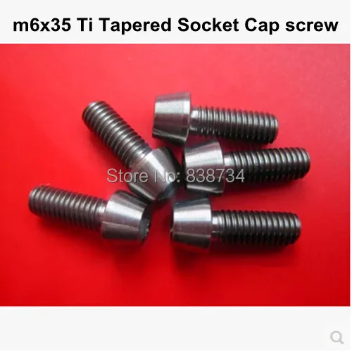 m6*35 TC4 ti hex tapered cap screw half thread(10pcs/lot)in Screws