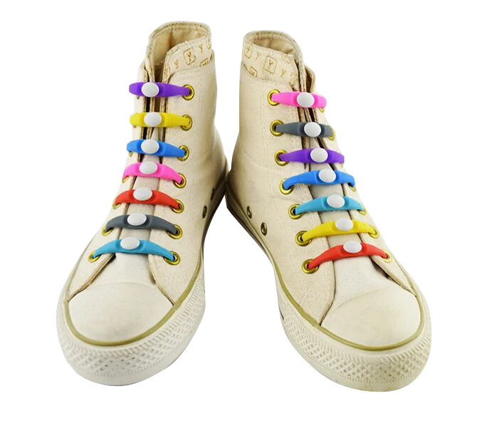 Vtie 6 упаковок(72 шт.) Силиконовые шнурки без завязок-модные разноцветные шнурки для обуви для детей и взрослых