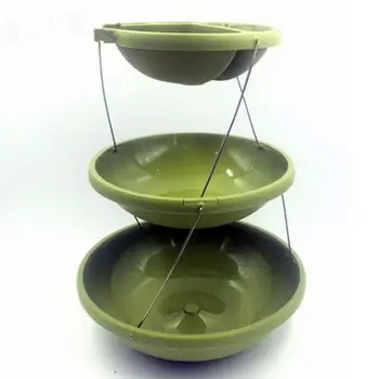 

3 Tier Cupcake/Fruit Stand Food Grade Tableware Plastic Folding Round Display for Picnic Party Fruit Tray