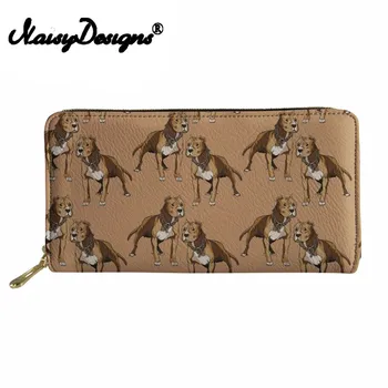

Noisydesigns Women purses canta Wallets Females Long Purse PU Leather Cash Holder Females Pitbull Lover Printing Change Pocket