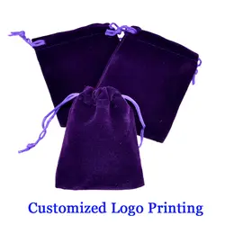 Розничная продажа мини-бархат подарок мешок ювелирных изделий 400 шт. 7*9 см фиолетовый бархат Bolsa Чехлы со шнурком подходящие подарок Дисплей