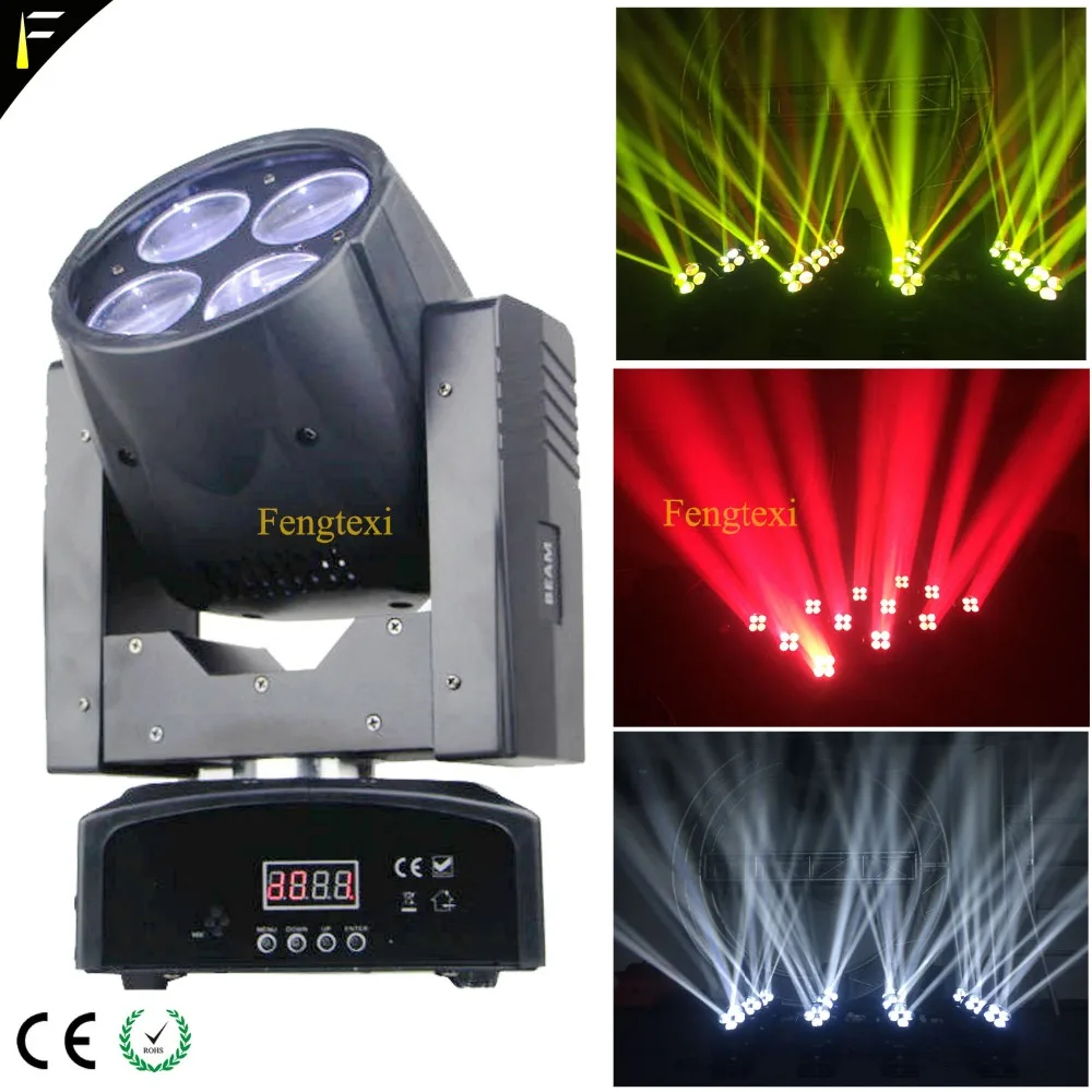 Quad LED 4x10 Вт 40 пикселей RGBW цвет DMX луч моющийся движущаяся головка супер освещение