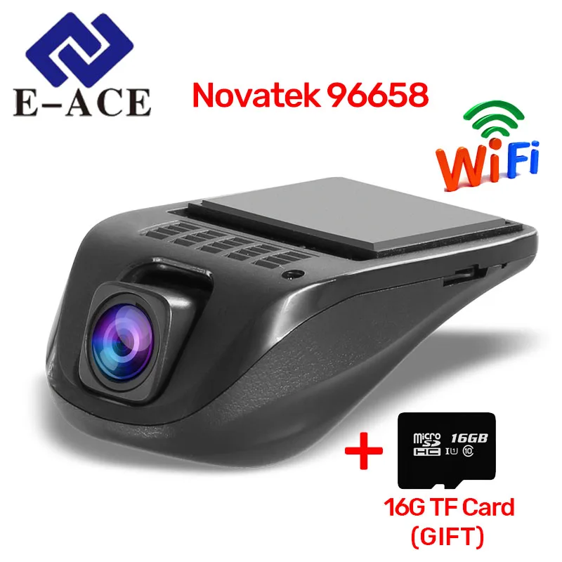 E ACE WiFi Автомобильный видеорегистратор Камера NTK 96658 Full HD 1080P Авто регистраторы