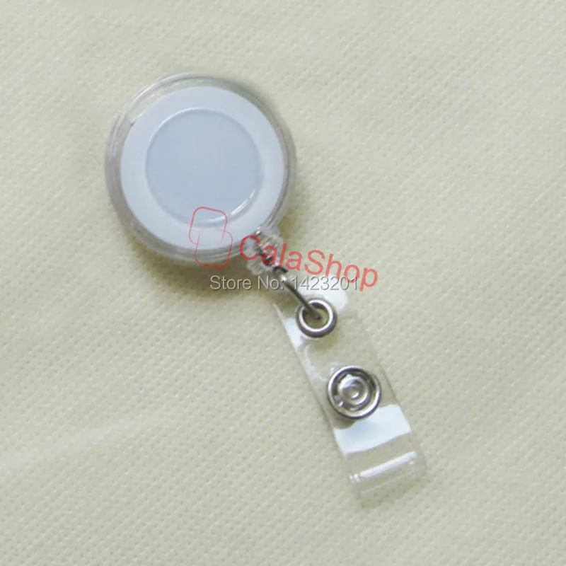 Lot of 50 White Retractable Reel ID Badge Holder USA Wholesale 50 PCS Belt Clip 