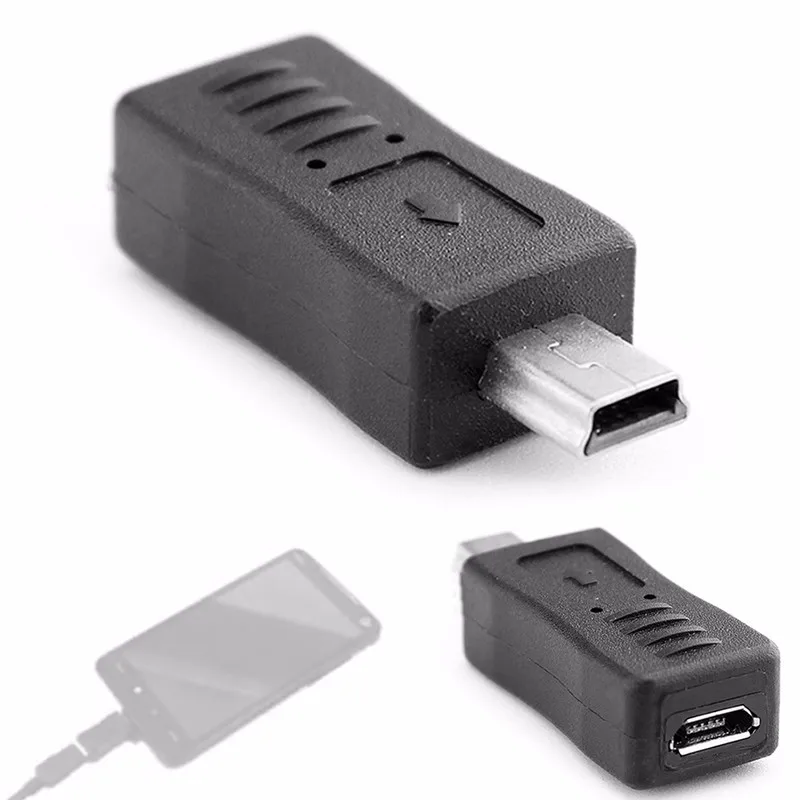 1 шт. Черный Micro USB женский мини USB Мужской адаптер зарядное устройство конвертер адаптер