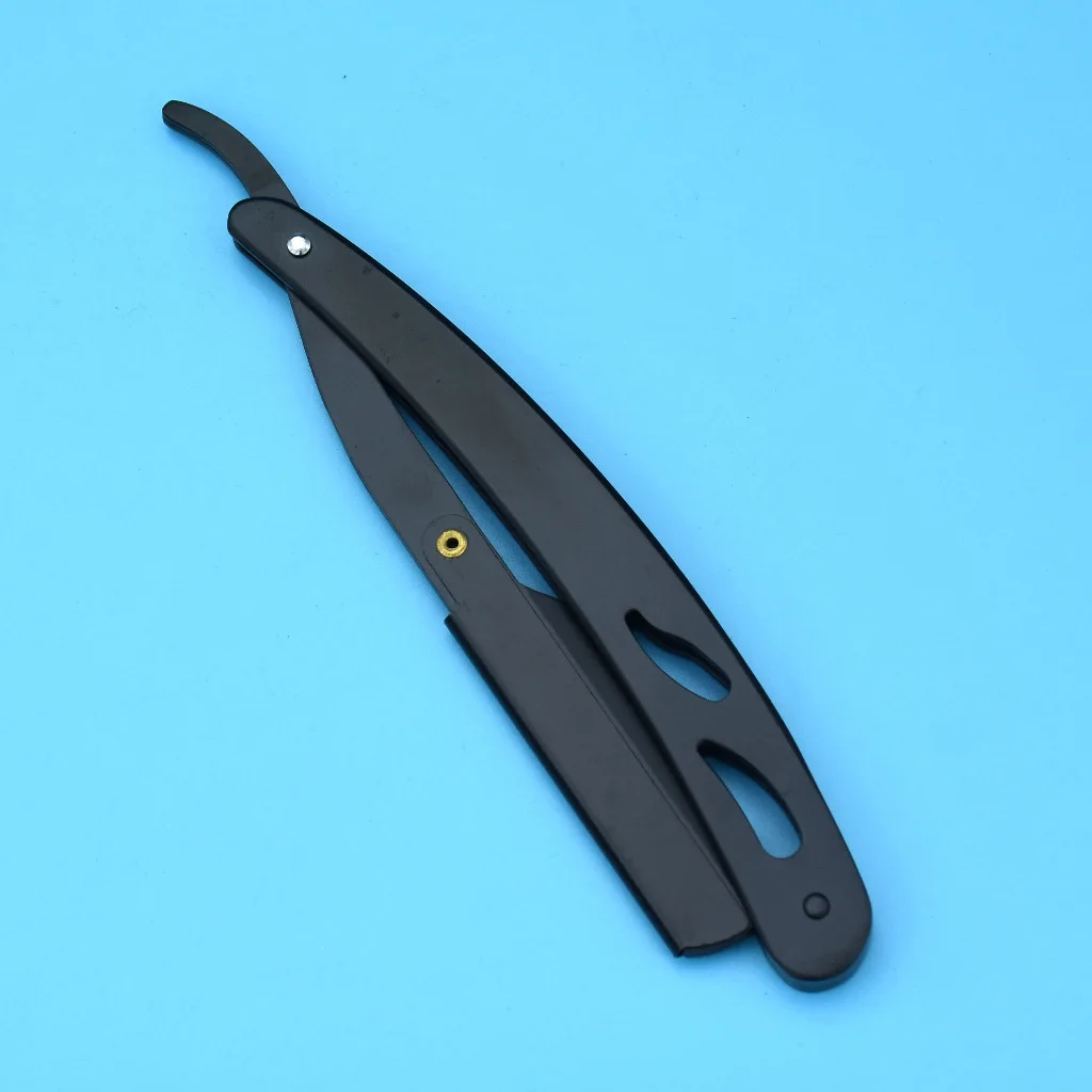 

Single Copper Handle Razor Holder SHAVING RAZOR Barber Tools Hair Razor and Blades Holder Antique Black Folding Shaving Knife