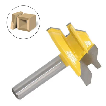 

Yellow 45 Degree Lock Miter Router Bit 8mm Shank Cutting Diameter Cutter Gadget