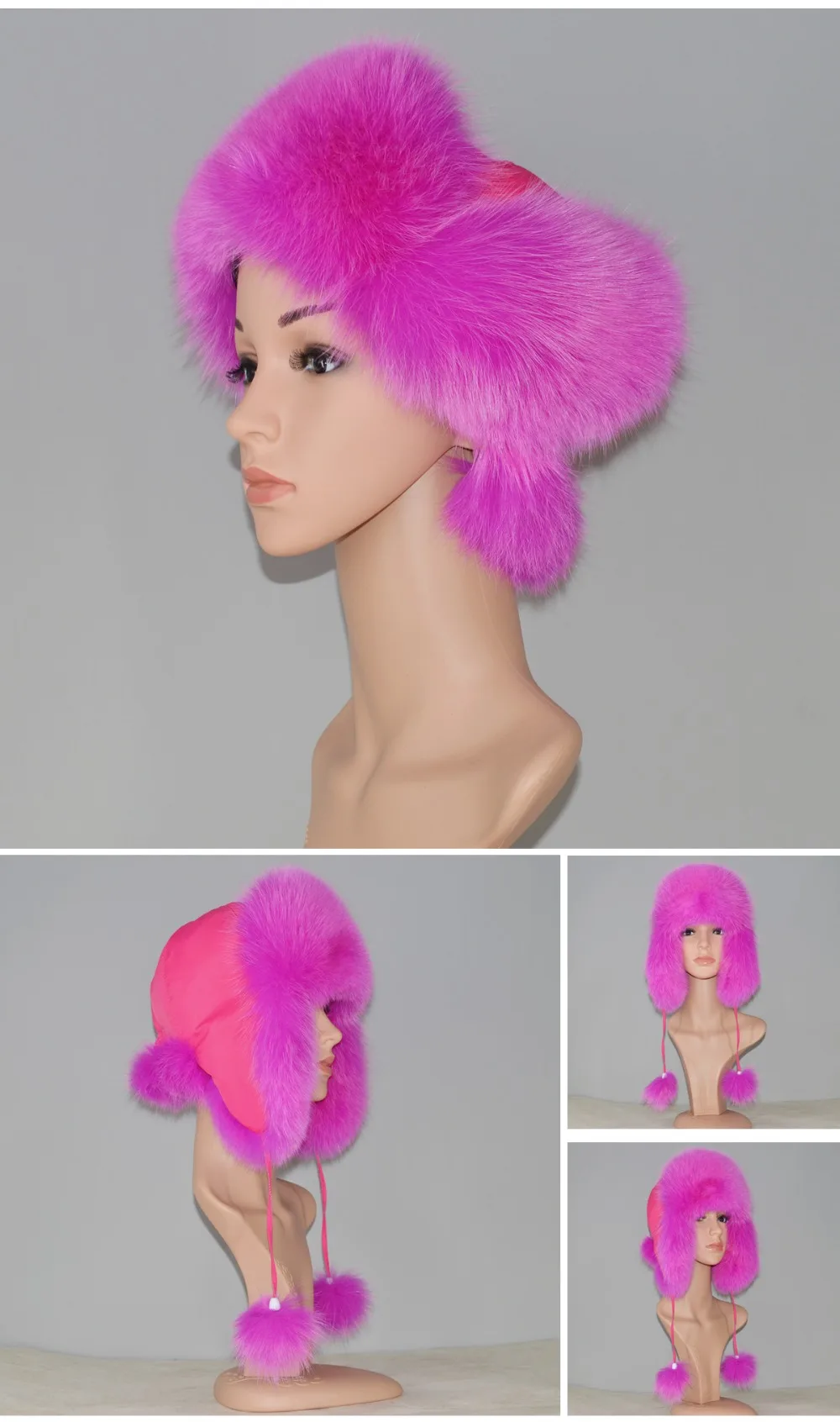 Новое поступление, меховая шапка для женщин из енота, лисы, меховая русская ушанка, зимние толстые теплые уши, модная шапка-ушанка