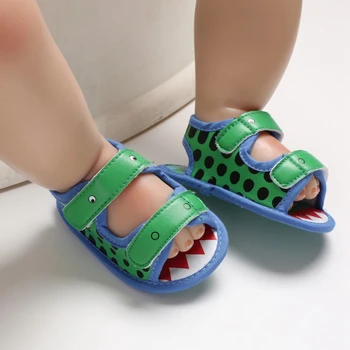 

Summer Newborn Baby Girl Printing Boy Single Crocodile Prewalker 0-18M Infant Newborn Kinder Shoes Sandals Baby