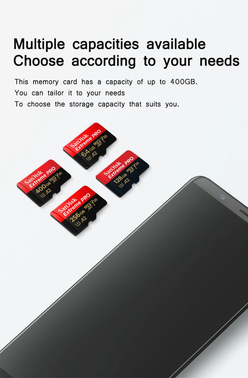 Sandisk Extreme Pro micro sd карт до 170 МБ/с. A2 V30 U3 64 Гб карт micro sd 128 GB TF карты памяти с SD адаптер