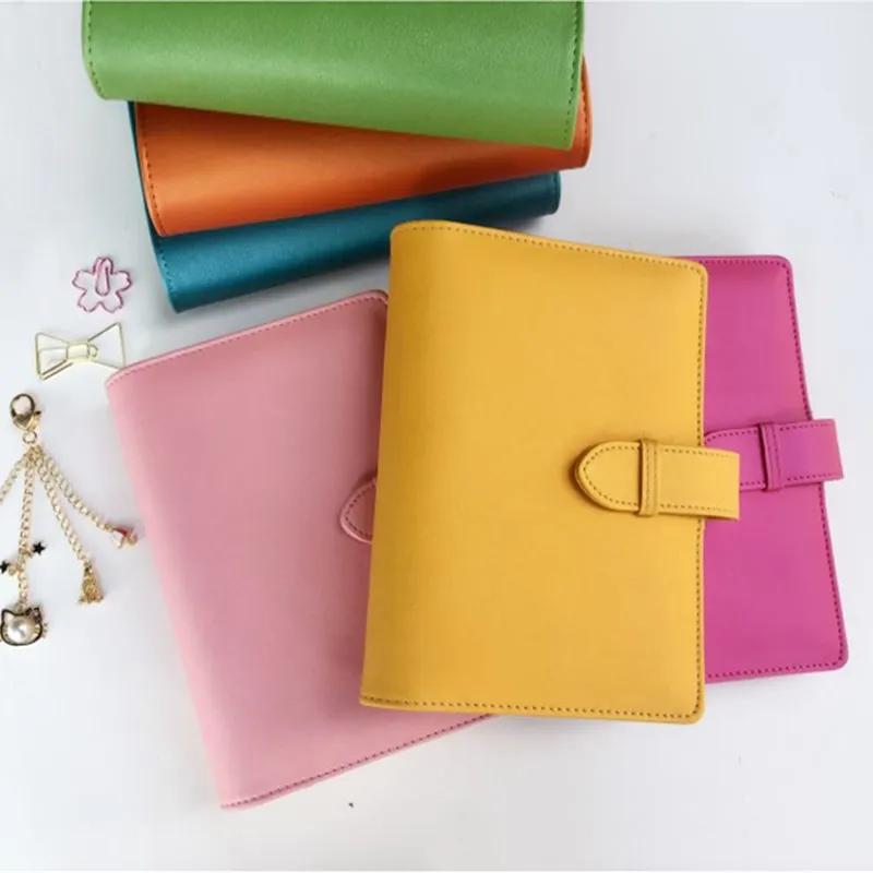 

2018 New Leather Spiral Cover Of Notebook A5/A6 Cute Planner Accessory Loose Leaf Binder Shell Office School Reused Cover