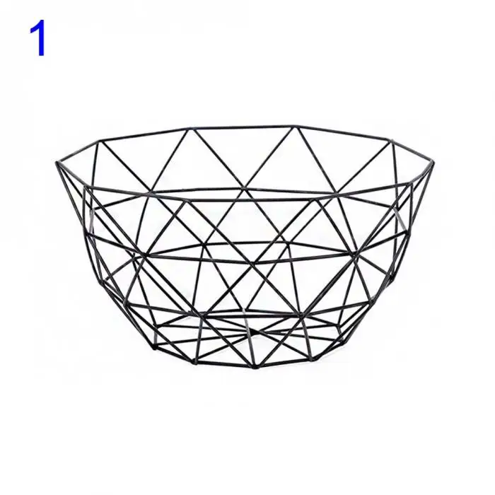 1 шт. фруктовый лоток сливная корзина Бытовая железная фруктовая чаша геометрические узоры LBShipping
