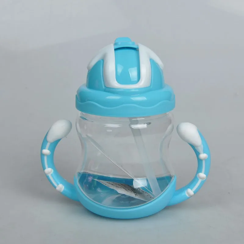 Jual 320 ml Botol Bayi Anak anak Anak anak Pelatihan Cangkir Sippy Cup Silikon Lucu Bayi Jerami Menangani Botol Susu Air Minum