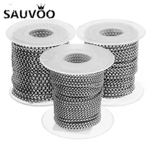 

SAUVOO 10 Yard Stainless Steel Gold Black Color 2.5mm Width Square Bulk Chain for DIY Chain Necklace Jewelry Making Findings