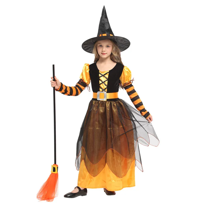 Веддевушки ведьма колдунья косплей дети Хэллоуин костюм волшебника для Пурим карнавальное сценическое платье для маскарада, вечеринки