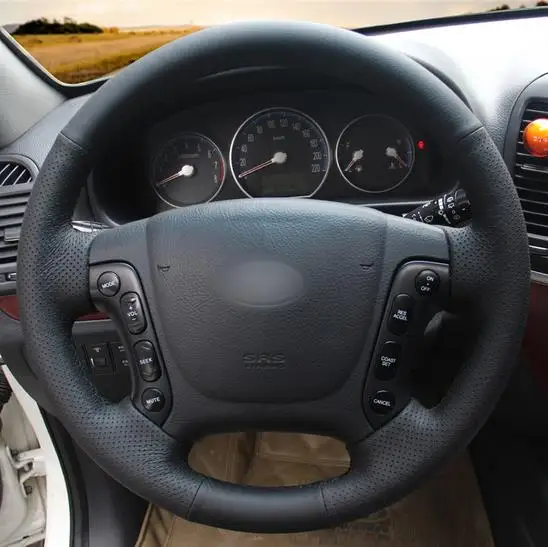 Black Artificial Leather Car Steering Wheel Cover for Hyundai Santa Fe 2007 2008 2009 2010 2011 2012 Rated 4.9 /5 based on 15 cu |