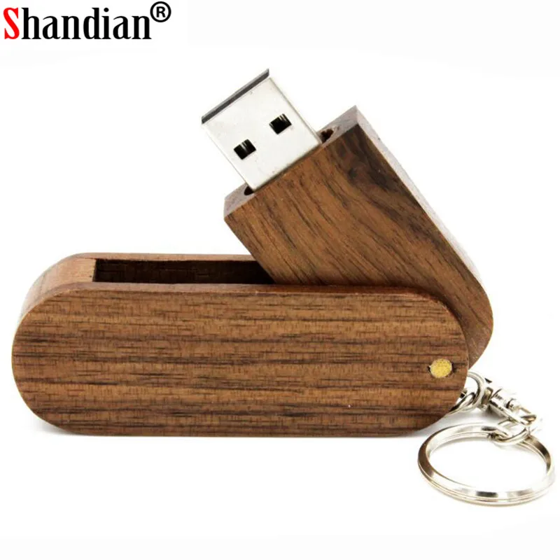 

SHANDIAN (over 10 PCS free LOGO) Wooden rotatable usb flash drive pendrive 4GB 8GB 16GB 32GB memory stick LOGO Laser engraving