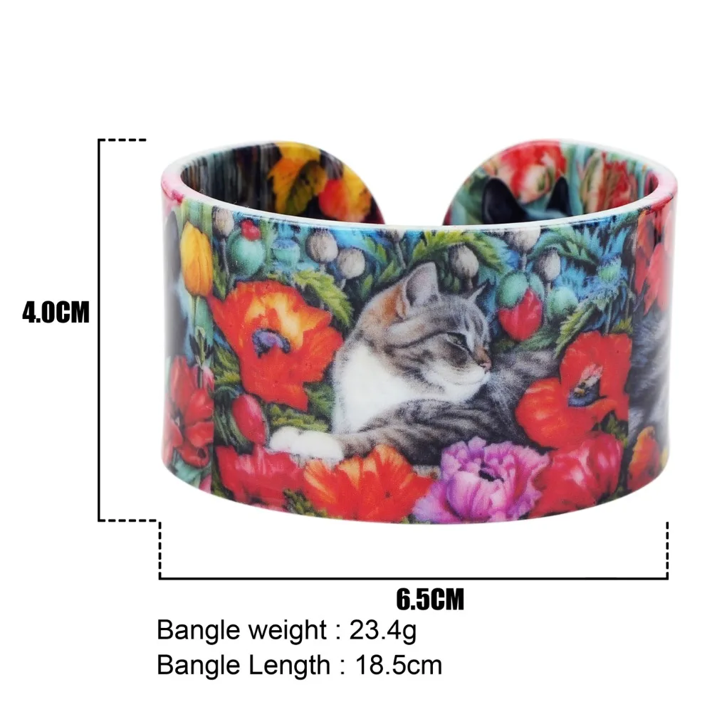 【Hengli jewelry story】Bonsny Plastic Elegant Kitten Bangles Bracelets Fashion Craft Jewelry For Women Girl Accessories Wholesale. 