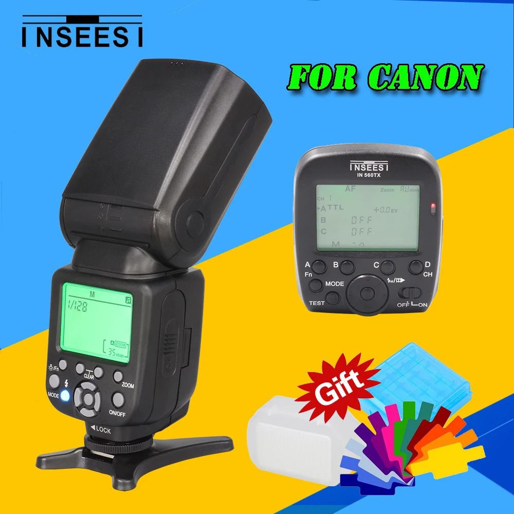 

INSEESI IN 560 V Wireless 2.4G 1/8000S HSS TTL Speedlite Flash & IN 560 TX 2.4G TTL HSS Flash Trigger For Canon DSLR Camera+Gift
