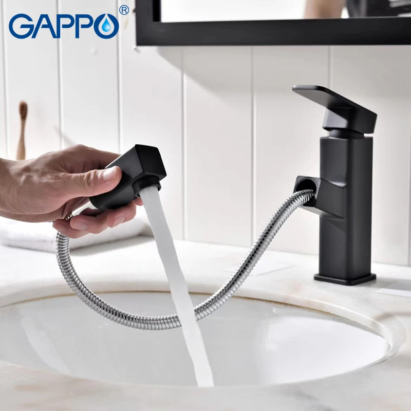 GAPPO смесители для раковины, латунный кран для раковины, бортике, краны, черный Griferia смеситель для раковины, кран для ванной, водопад, смесители для раковины