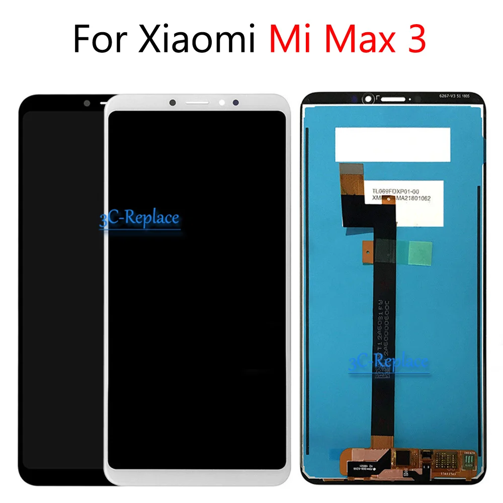 

White/Black 6.9 inch NEW For Xiaomi Mi Max 3 Full LCD Display + Touch Screen Screen Digitizer Assembly Replacement