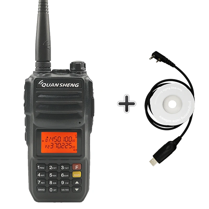 QuanSheng TG-UV2 Plus 10 Вт дальняя рация 10 км 4000 мАч Vhf Uhf двухдиапазонный длинный режим ожидания двухстороннее радио Amador трансивер - Цвет: Add a program cable