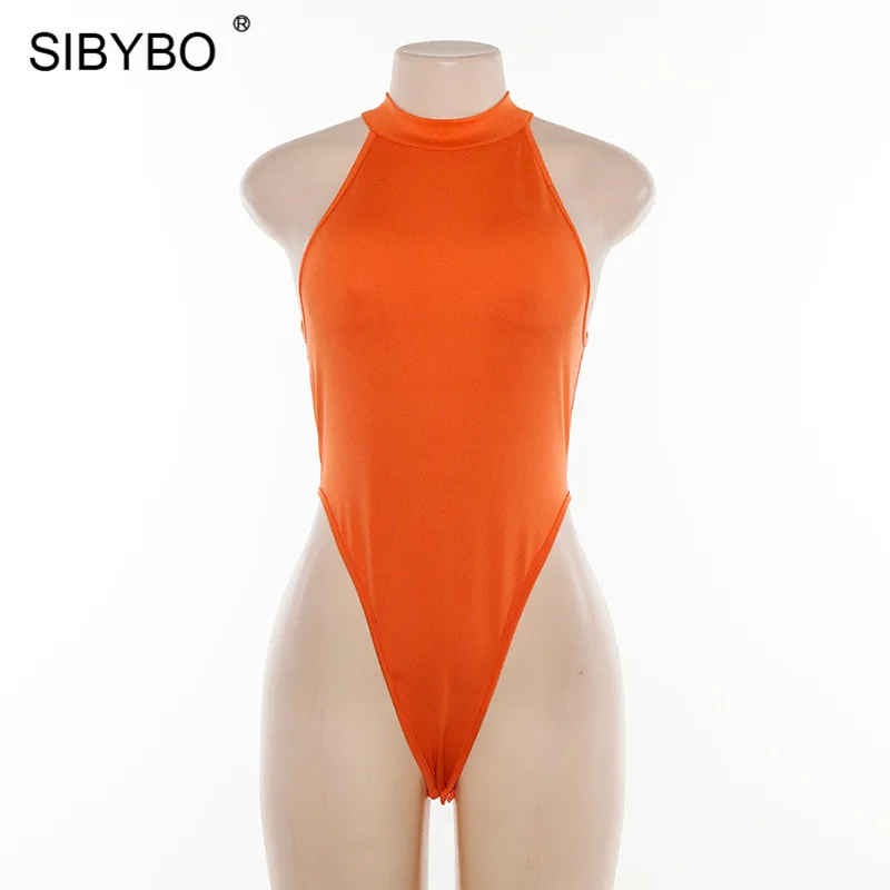 Женское боди с открытыми плечами Sibybo, повседневное боди с открытой спиной и O-образным вырезом на лето