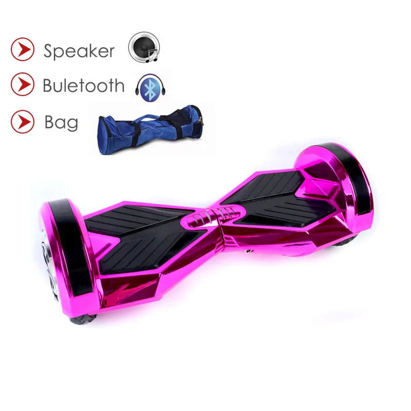 Hover Board 8 дюймов Bluetooth Электрический скейтборд светодиодный светильник электрический скутер самобалансирующийся Электрический Ховерборд пульт дистанционного управления за бортом - Цвет: Chrome pink