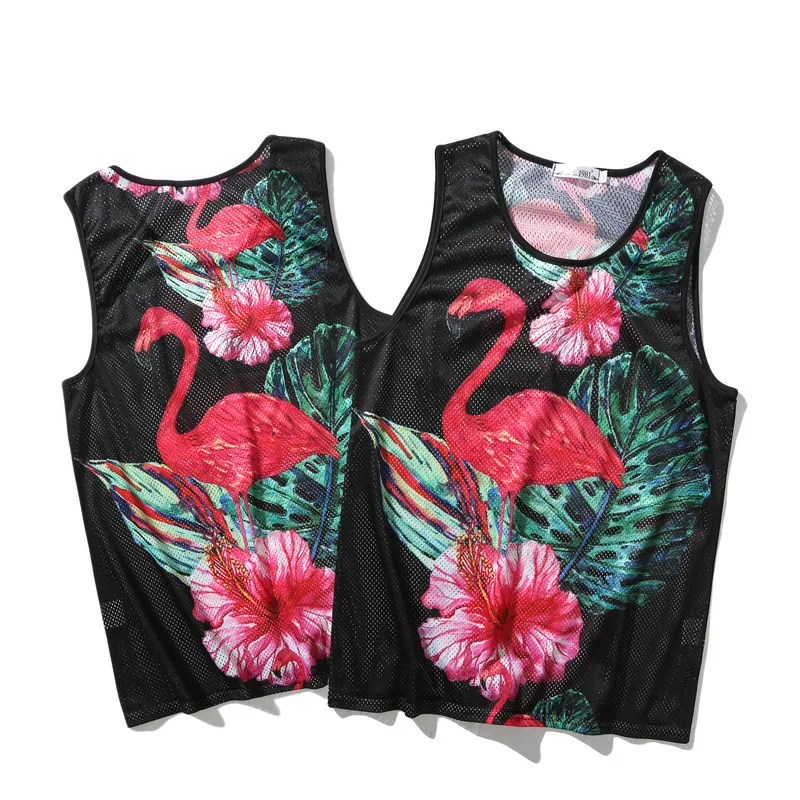 

New summer men's Tank Tops mesh surface grid Quick-drying vest Chinese style men's 3d printed fitness clothing regatas masculino