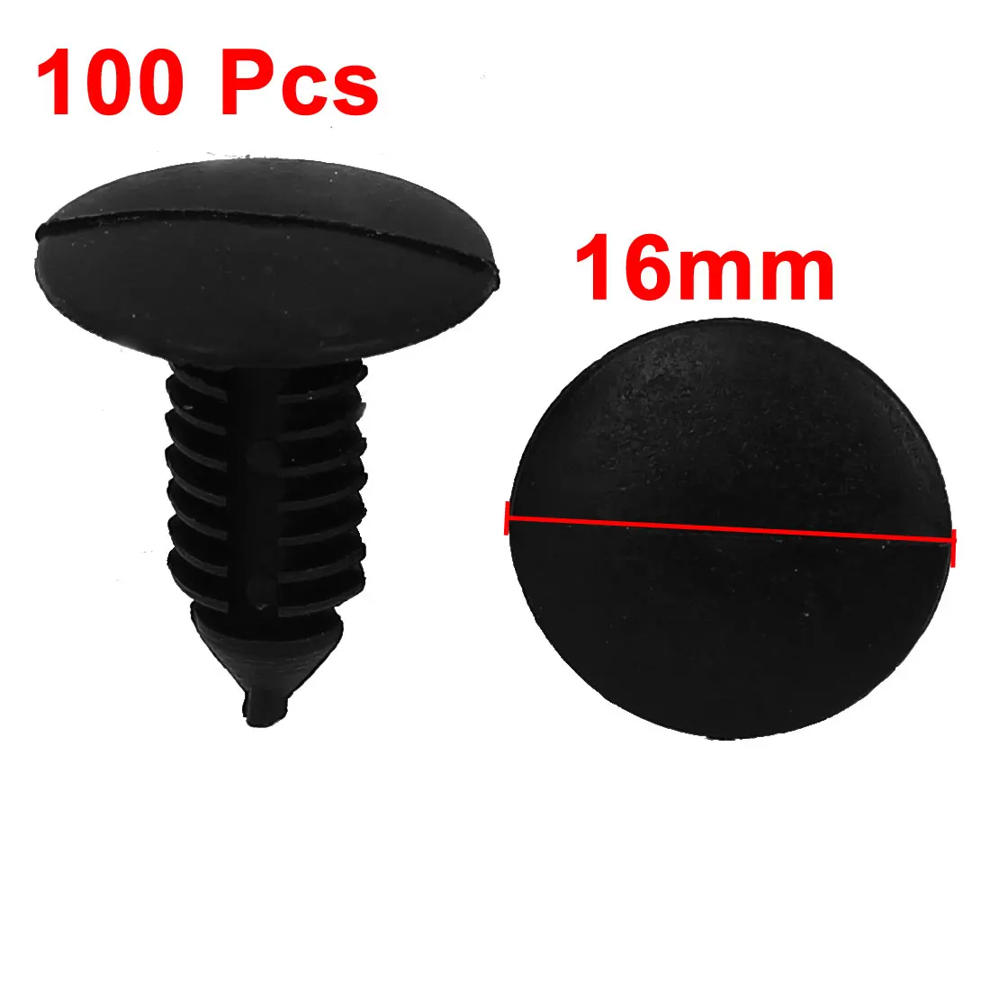 100 Pcs Black Plastic Rivets Retainer Clip 8mm x 15mm x 21mm for Car Bumper