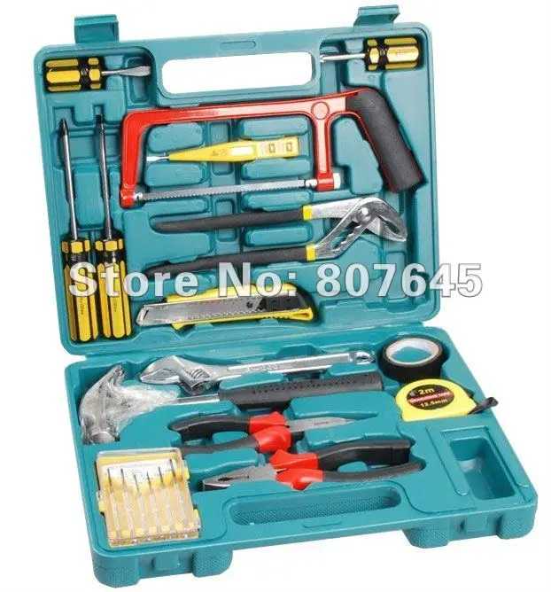 

22pcs Hand tools set & home tools (plier, screwdriver, hammer, cutter, ruler, test pen)