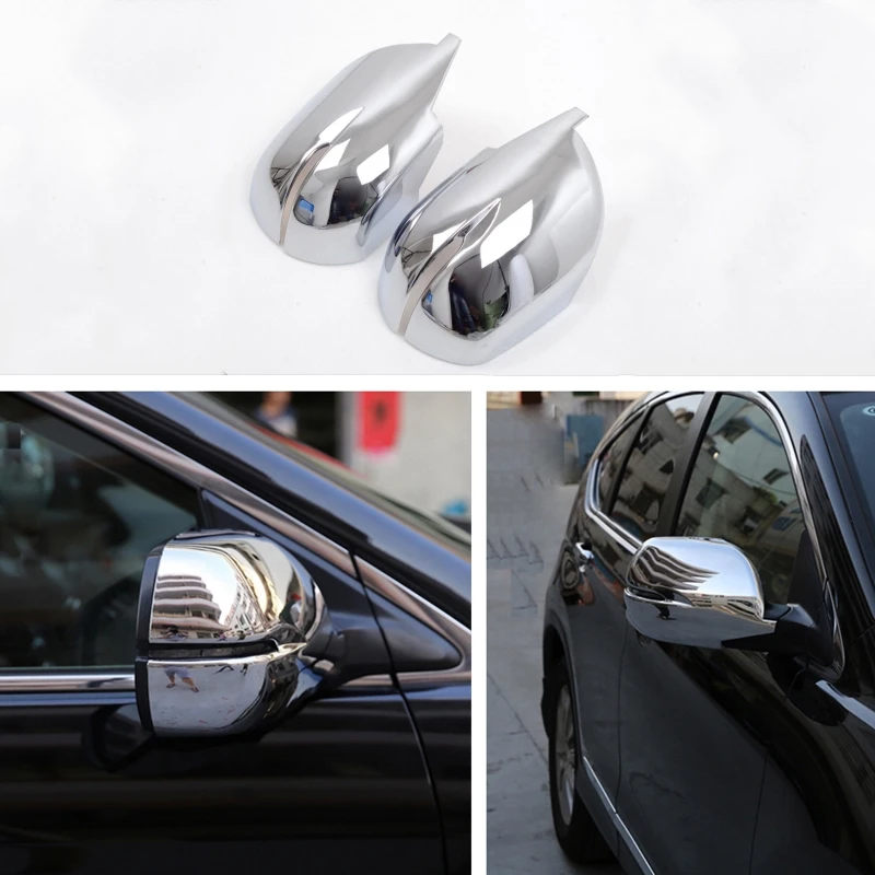 

2pcs Car Chrome Side Door Rearview Wing Mirrors Covers Trims Frame Decal For Honda CRV CR-V 2012-2016 Car Styling Accessories