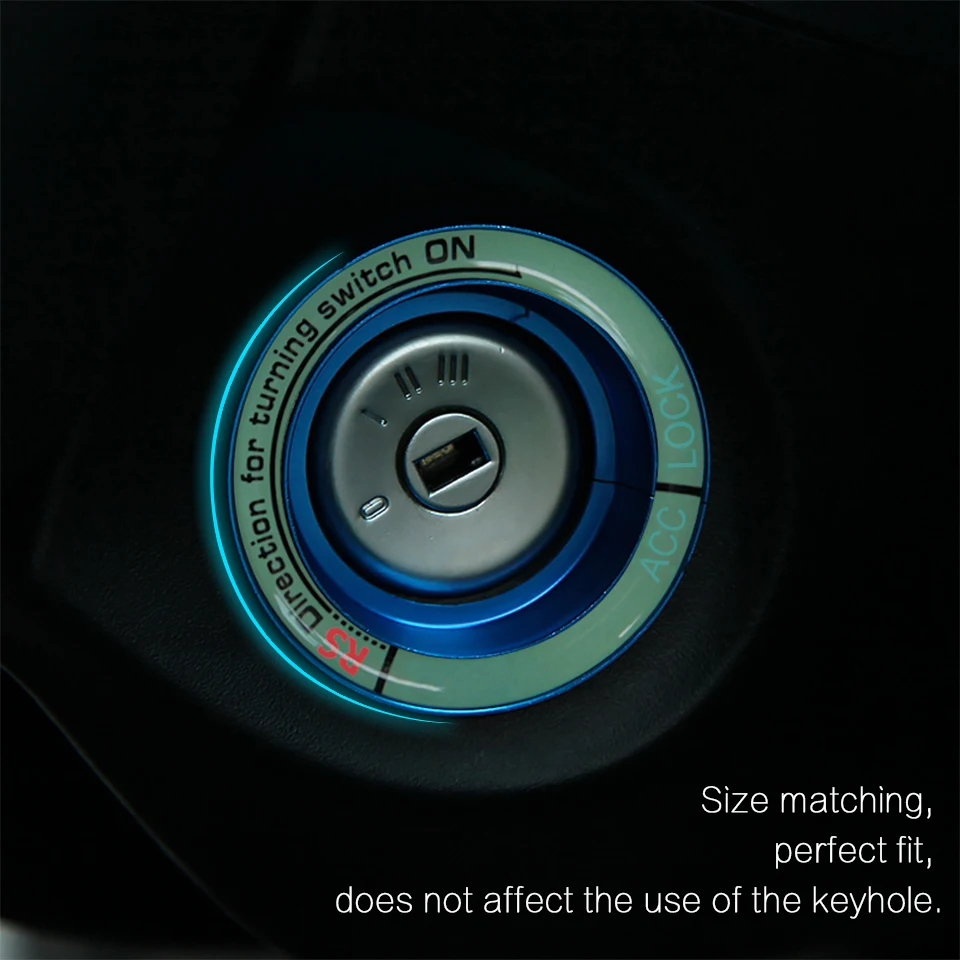 1X светящиеся/углеродного волокна отделка переключателя зажигания автомобиля наклейки для Ford Focus 2 3 MK2 MK3 MK4 kuga 2005- аксессуары