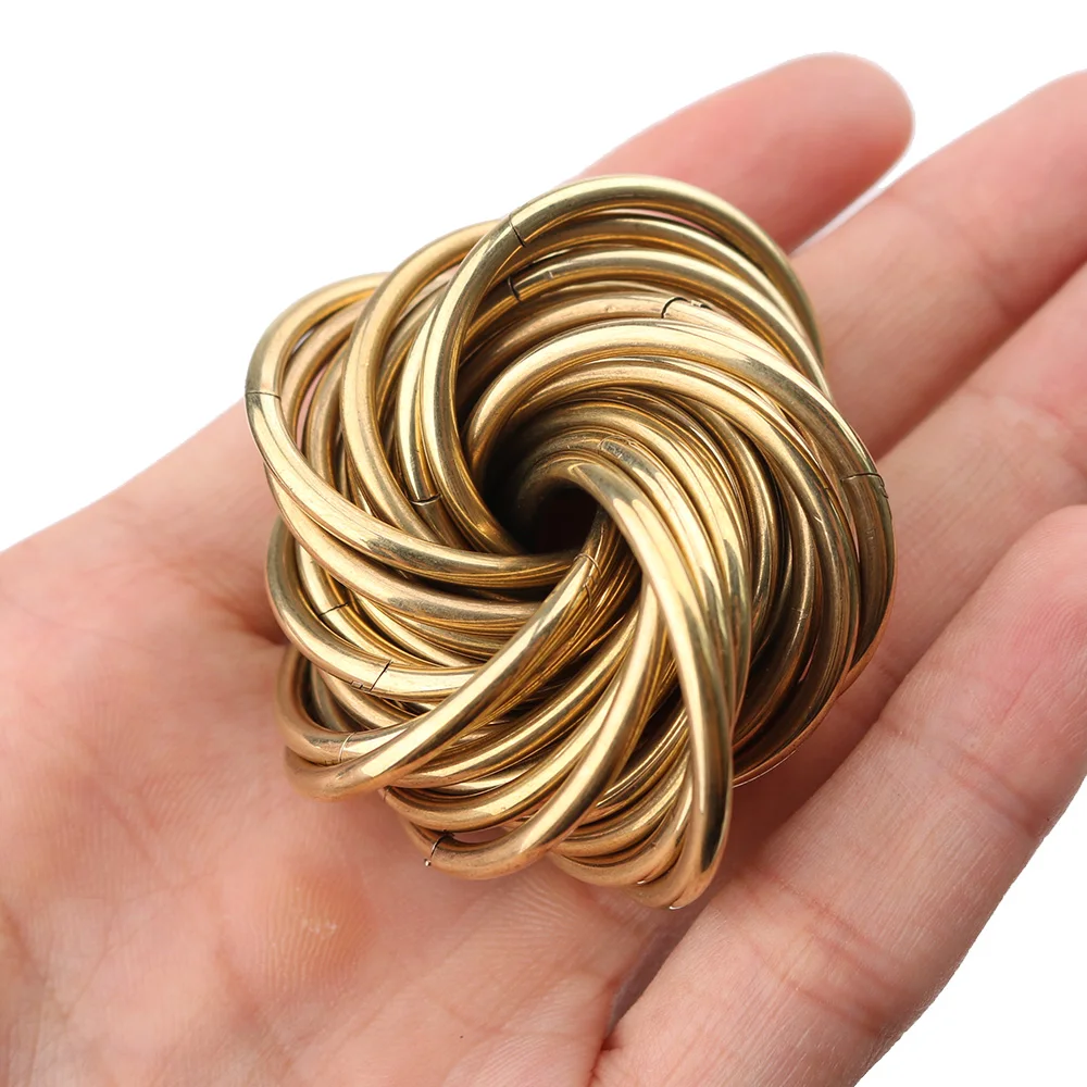 

PeNeede Copper Chainmail Fidget Infinity Bauble Ball Gold Mobius Stress Ball for Autism/ADHD Restless Hands Chainmaille Toy