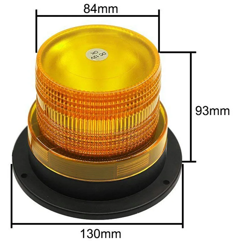 4 дюймов КУПОЛ 12 Led магнит крепление строительный Предупреждение стробоскоп светильник Маяк Янтарный полицейский мигающий светильник s