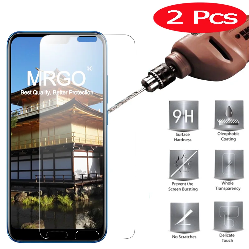 

2Pcs MRGO Tempered Glass for Huawei honor 10 on Screen Protector Phone Film on Glass Tempered for Huawei honor 10 Glass