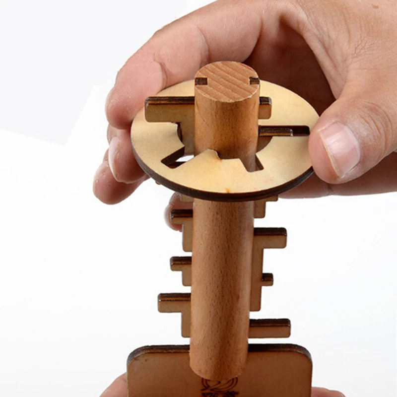 Jouet en bois débloquer Puzzle clé classique drôle Kong Ming serrure jouets éducatifs enfants Puzzle Montessori jouets enfants adultes