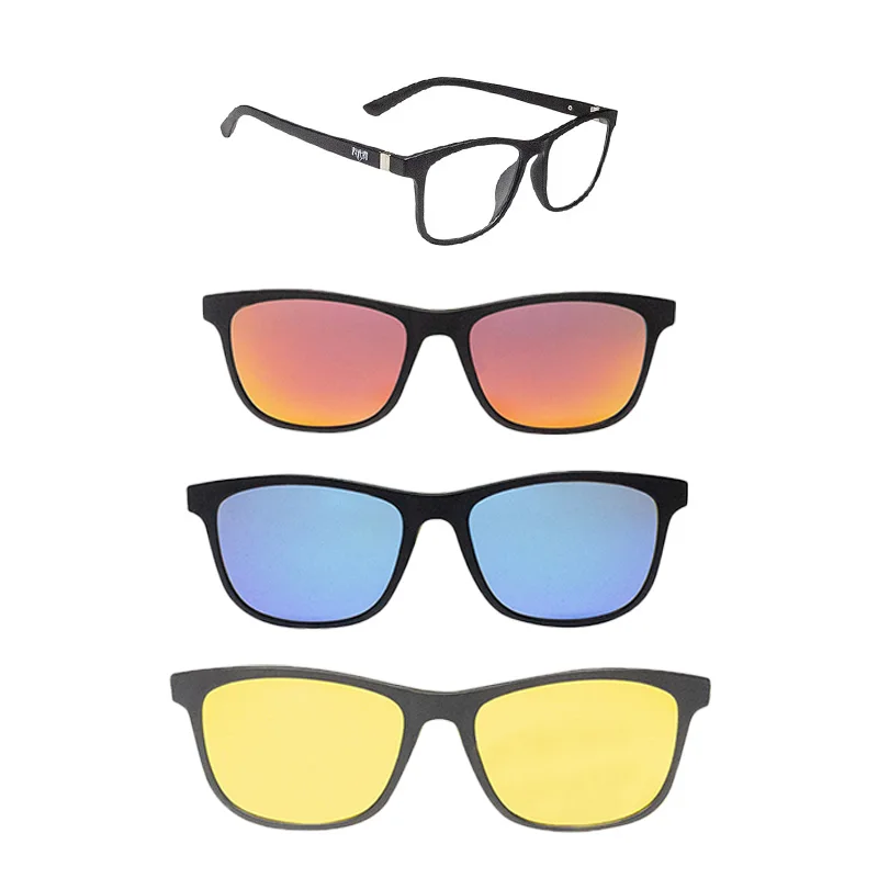 Ultra-light Polarized Clip On Sunglasses Men Women Magnetic Eyewear Eyeglass Frames TR90 Optical Glasses Frame Two In One