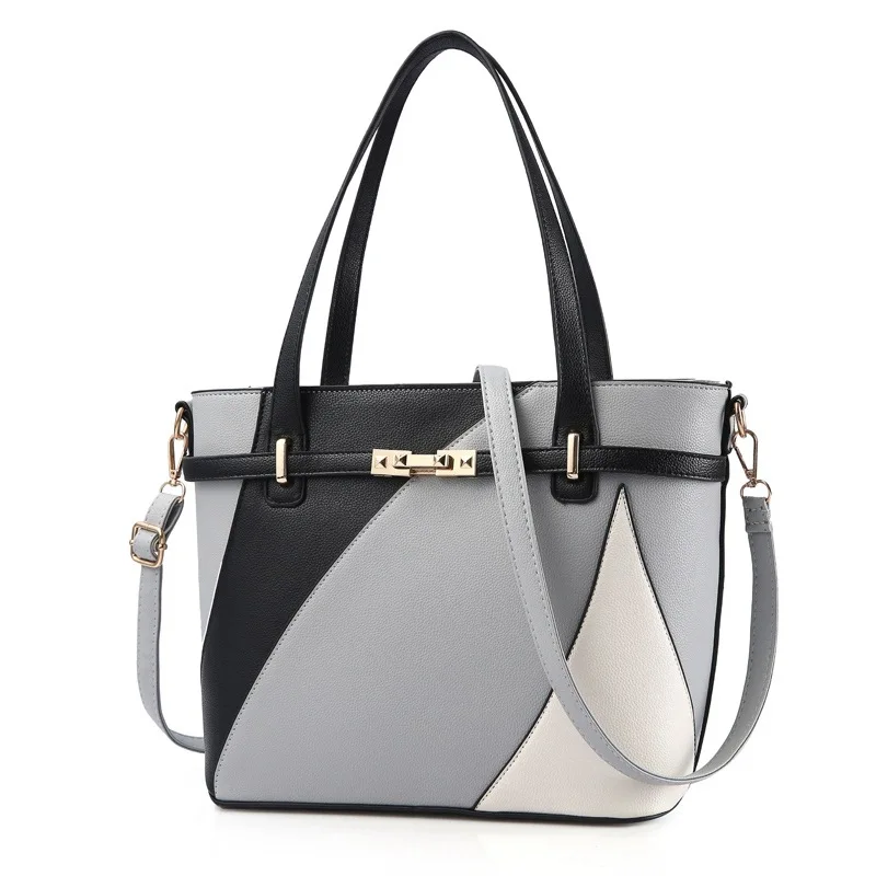 

2017 New Handbag Patchwork Shoulder Bag Simple Fashion Temperament All-match Leisure Bag