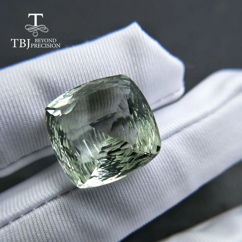 Tbj, натуральная большая зеленая Подушка цвета аметиста 17 мм, 19.40ct сотовая огранка драгоценный камень для самостоятельного изготовления ювелирных изделий