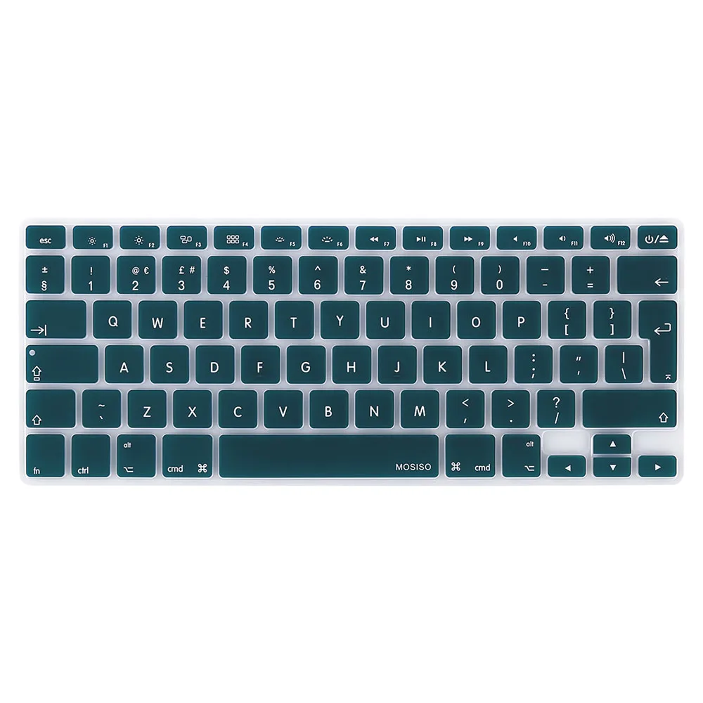 MOSISO Европа/британский английский чехол для клавиатуры ноутбука для Macbook Air 13 A1466/A1369 Pro 13 15 дюймов w/из retina Дисплей клавиатура с пленкой - Цвет: Deep Teal