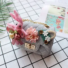 Хлопковый женский кошелек с мультяшным Кроликом, детский органайзер, кошелек, маленький мешочек, сумка для денег, Детский кошелек для девочек