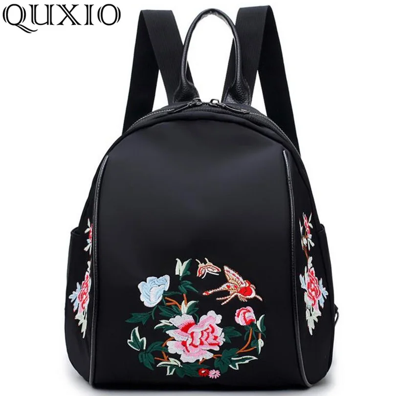 Fashion Embroidery Women Backpack Flower Butterfly Mini Casual