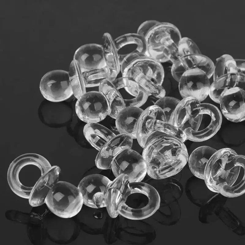 Acrylic Mini Pacifiers Baby Shower Favors DIY Boy Girl Baby Shower Decoration Cumpleanos Infantil Decoracion Baby Shower Use