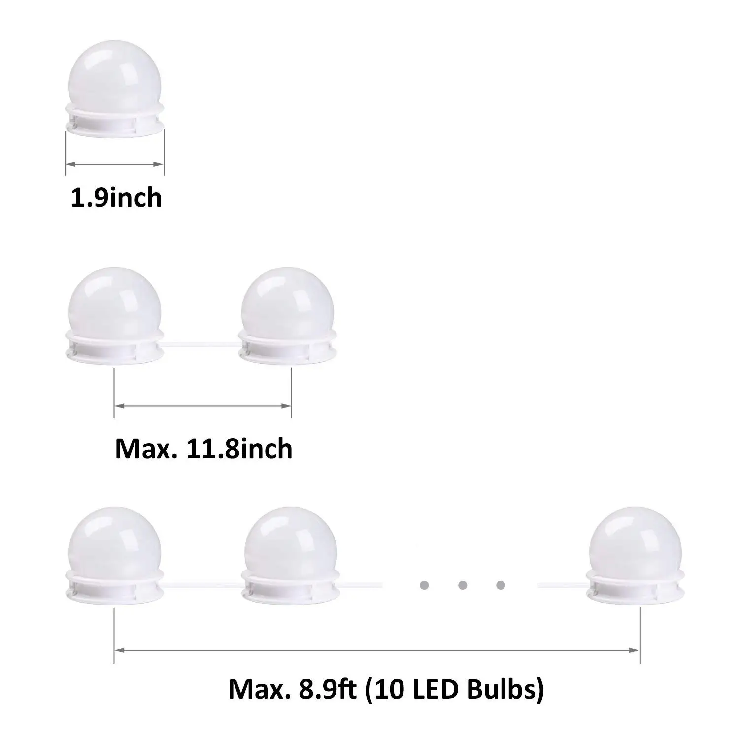 3 цвета освещение ModesLED LED подсветка маленького зеркала комплект