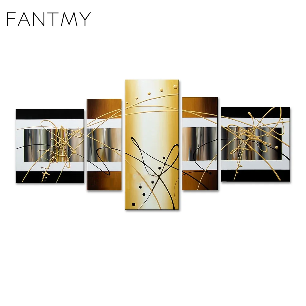 FANTMY 5pcs Hand Painted Pictures by numbers Multi picture Combination