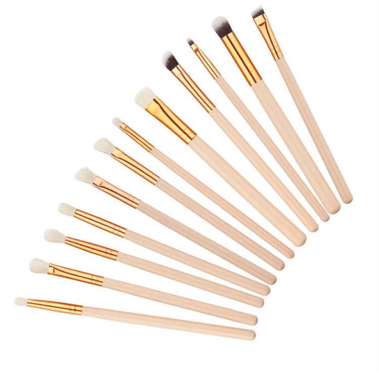 12 шт. набор кистей для макияжа высокого качества мягкий животных волос