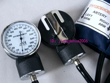 

Free shipping high quality high precision Aneroid Sphygmomanometer blood pressure meter with one free stethoscope