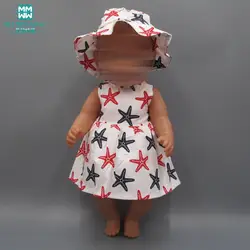 Одежда для куклы 43 см игрушка новорожденная кукла аксессуары и 45 см Американская кукла повседневное детское платье и шляпа
